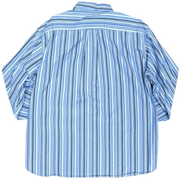 EUC Men's J. CREW Cotton Striped Dress Shirt Blue | Size L (16-16.5) - Picture 2 of 6